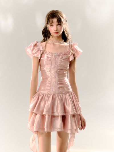 Cake Pleated Pink Tutu Dress SUN0073