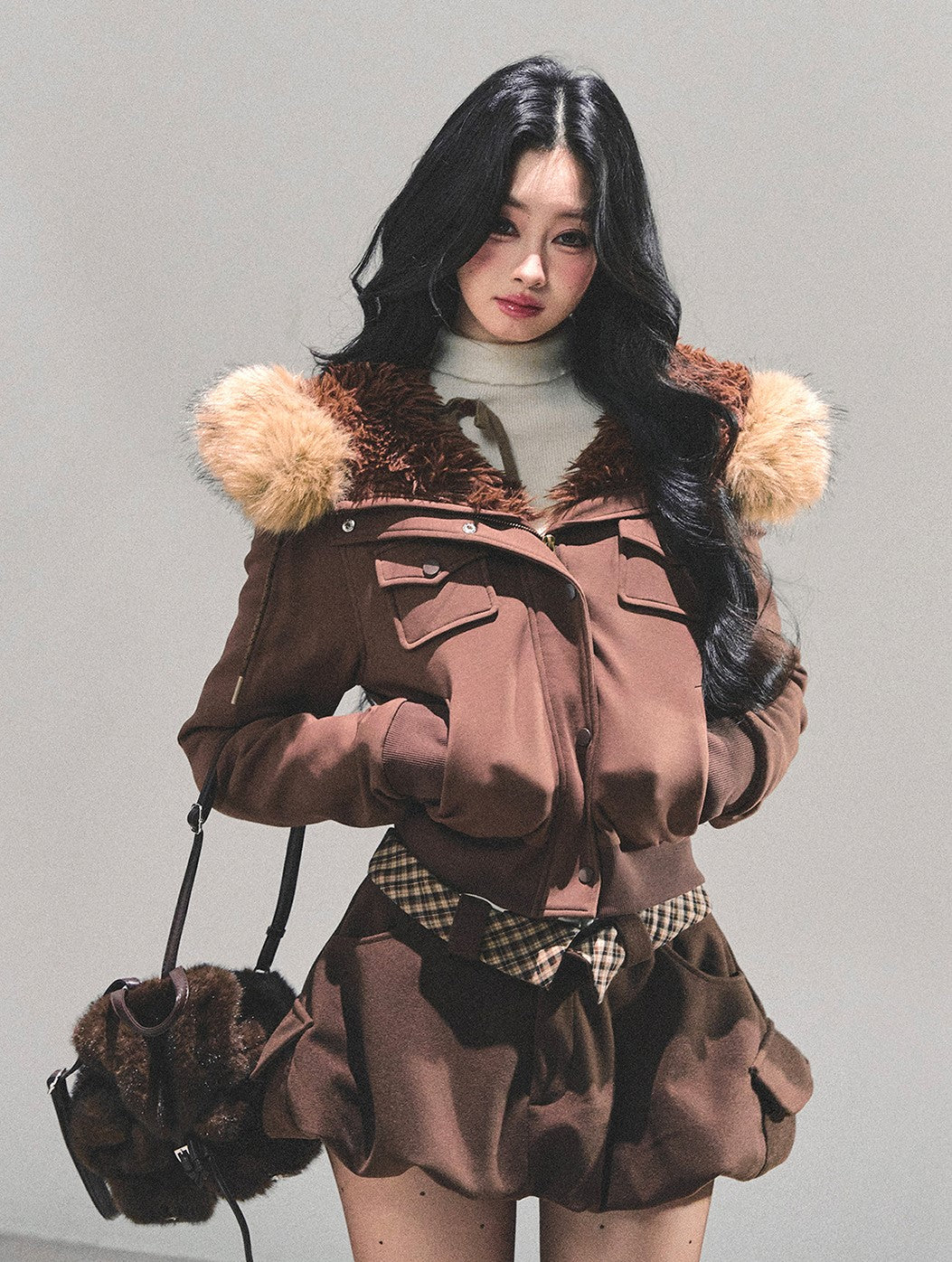 Hooded Lambswool Fleece Jacket DIA0677