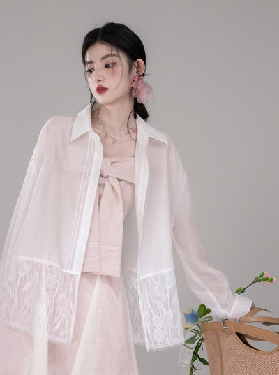 Bow Aurora Light Pink Sling Dress COT0304
