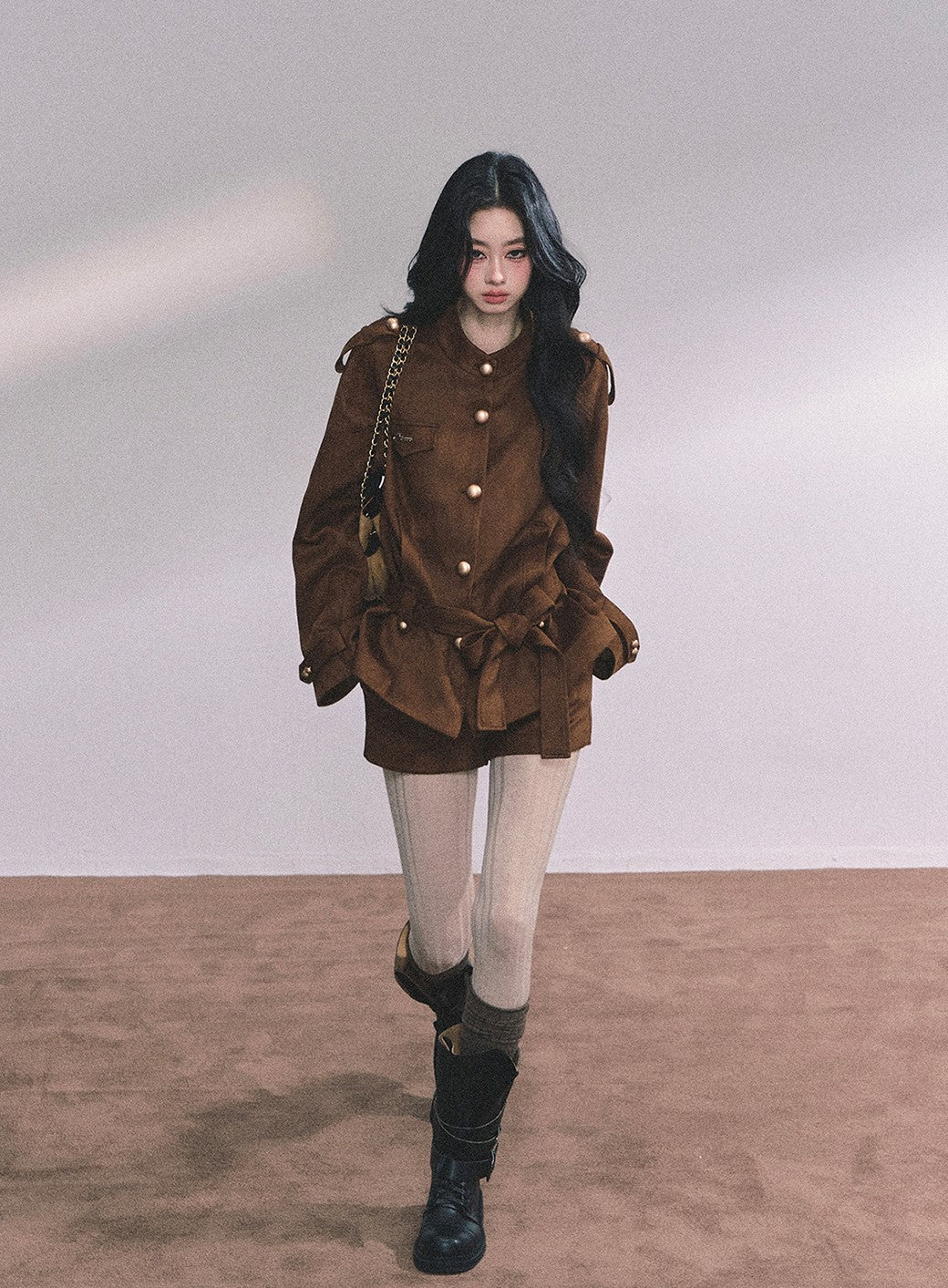 Gold Suede Suit Jacket/Shorts DIA0610