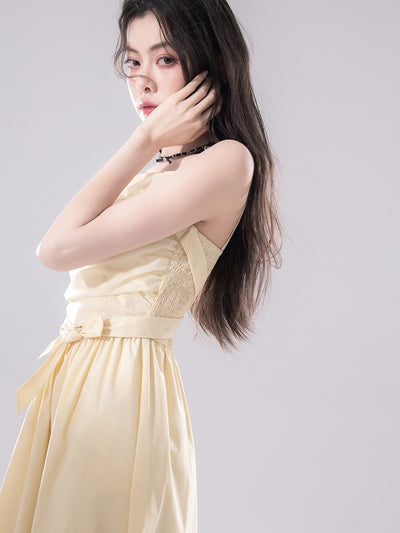Sunlight Rose Tulle Sling Dress COT0261