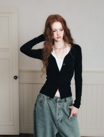 Halter Neck Layered Knitted Cardigan LUL0171