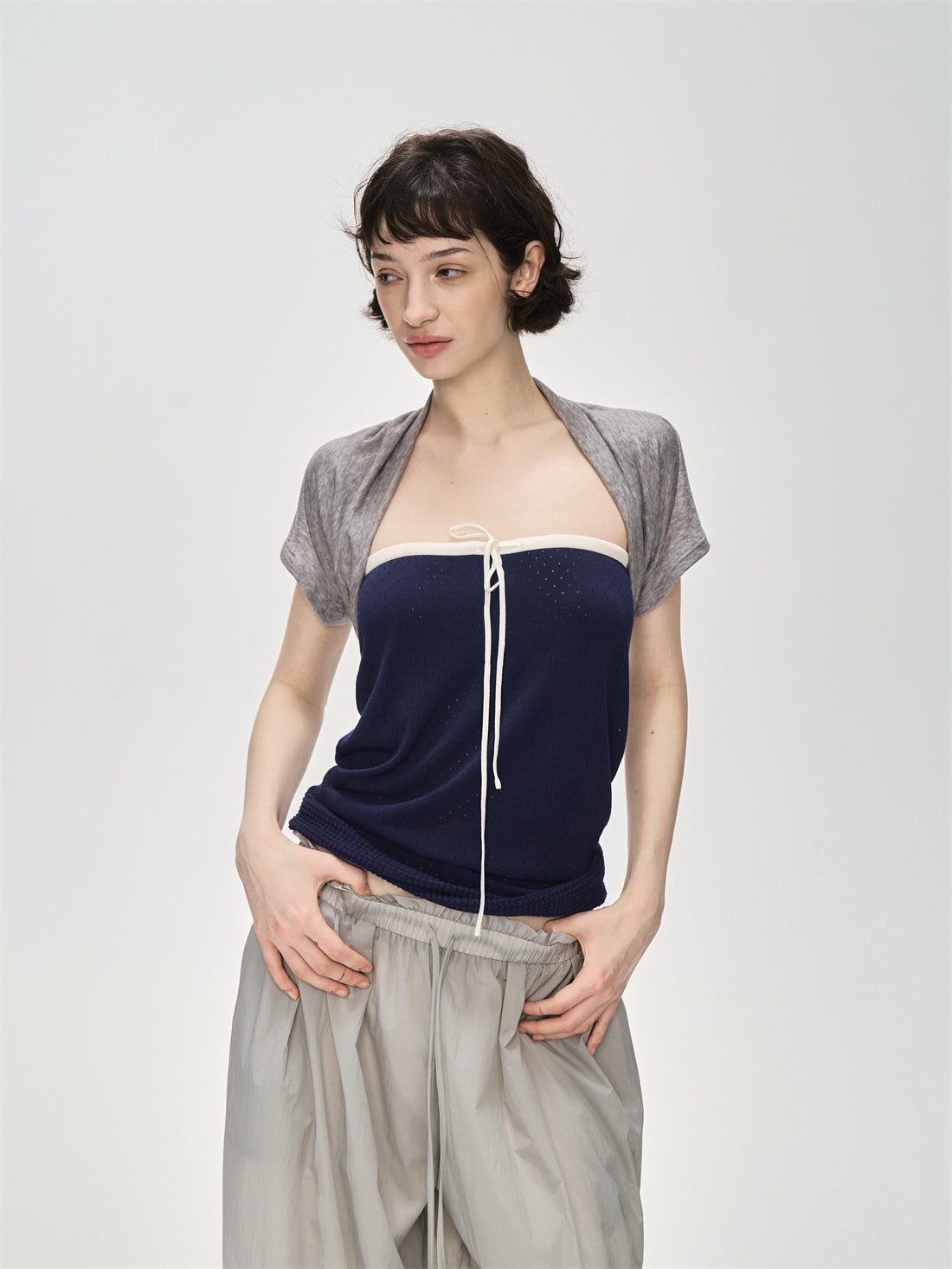 Drape Hem Mesh Camisole CUR0230