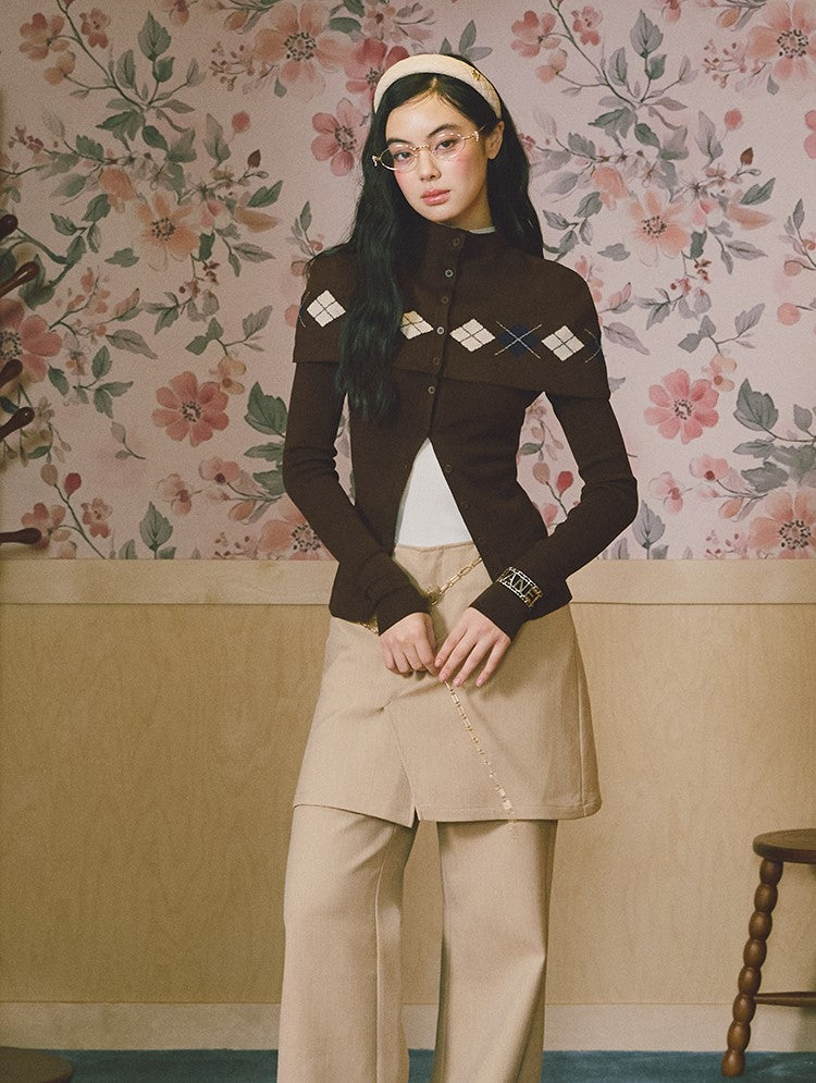 Faux Two-Piece Layered Wide-Leg Pants LAL0231