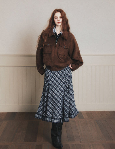 Retro Plaid Large Swing Skirt LUL0188