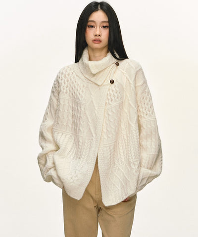 High-Neck Relaxed Design Unique Sweater ANA0083