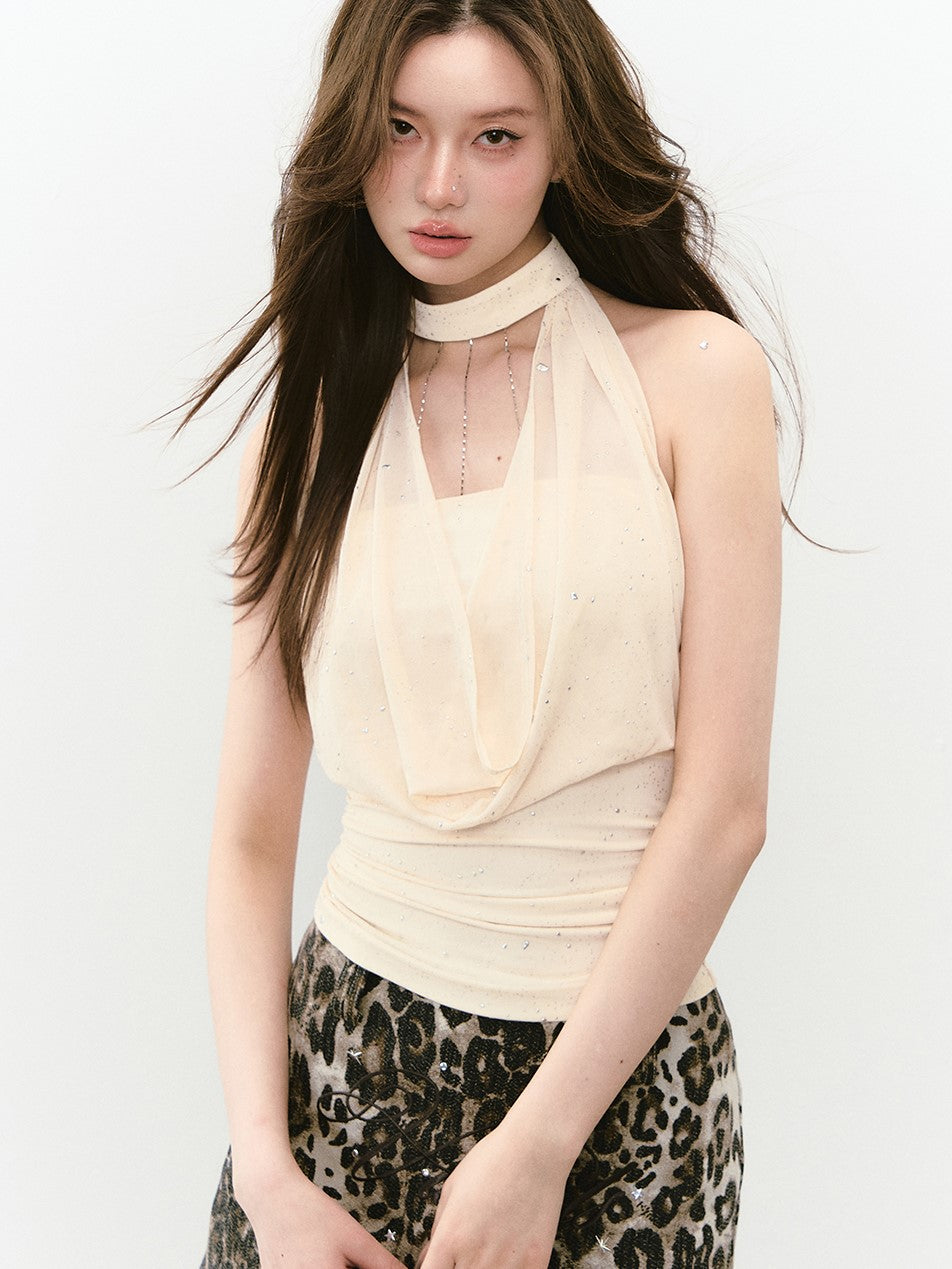 Knitted Top/Halter Neck Top/Jeans VIA0295