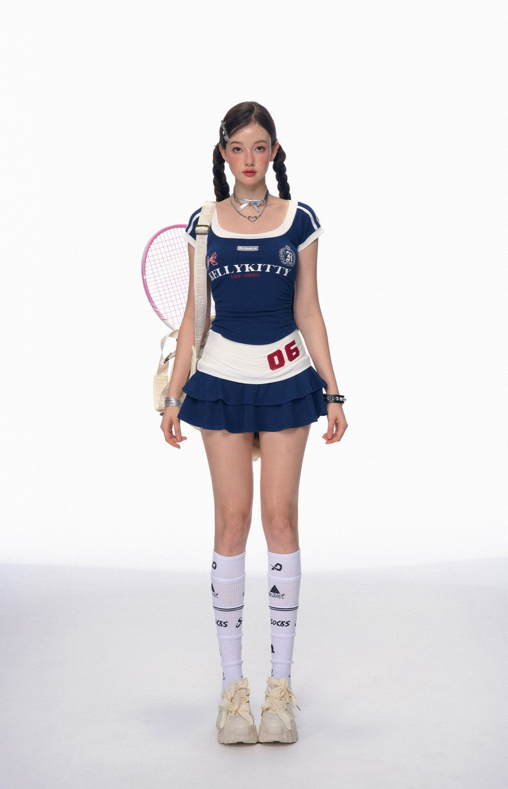 American Sports Casual T-shirt/Short Skirt DIA0179