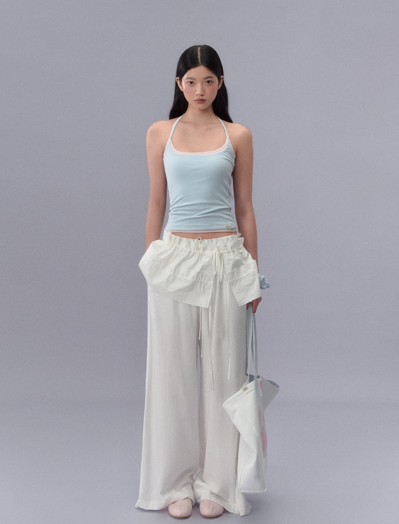 Lace Waistband Drape Pants LAL0212