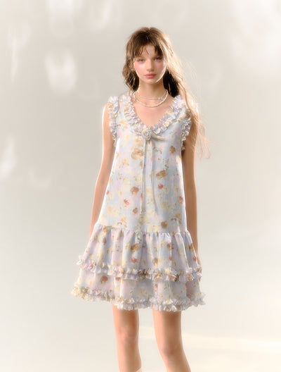 Flower Fairy Sleeveless Suspender A-line Dress SUN0066