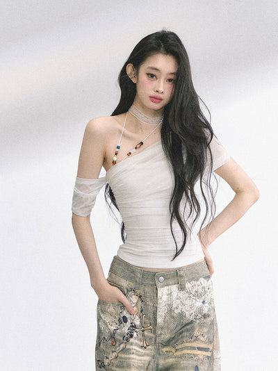 One Shoulder Slimming T-shirt DIA0491