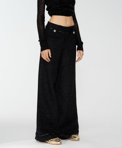 Black Luxurious-style Short Jacket/Camisole/Pants 4MU0161