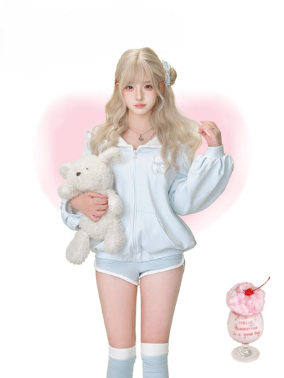 Skyblue Preppy Sweatshirt/Halter Top SER0191