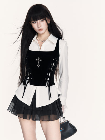 White Striped Slim Fit Basic Shirt VOC0450