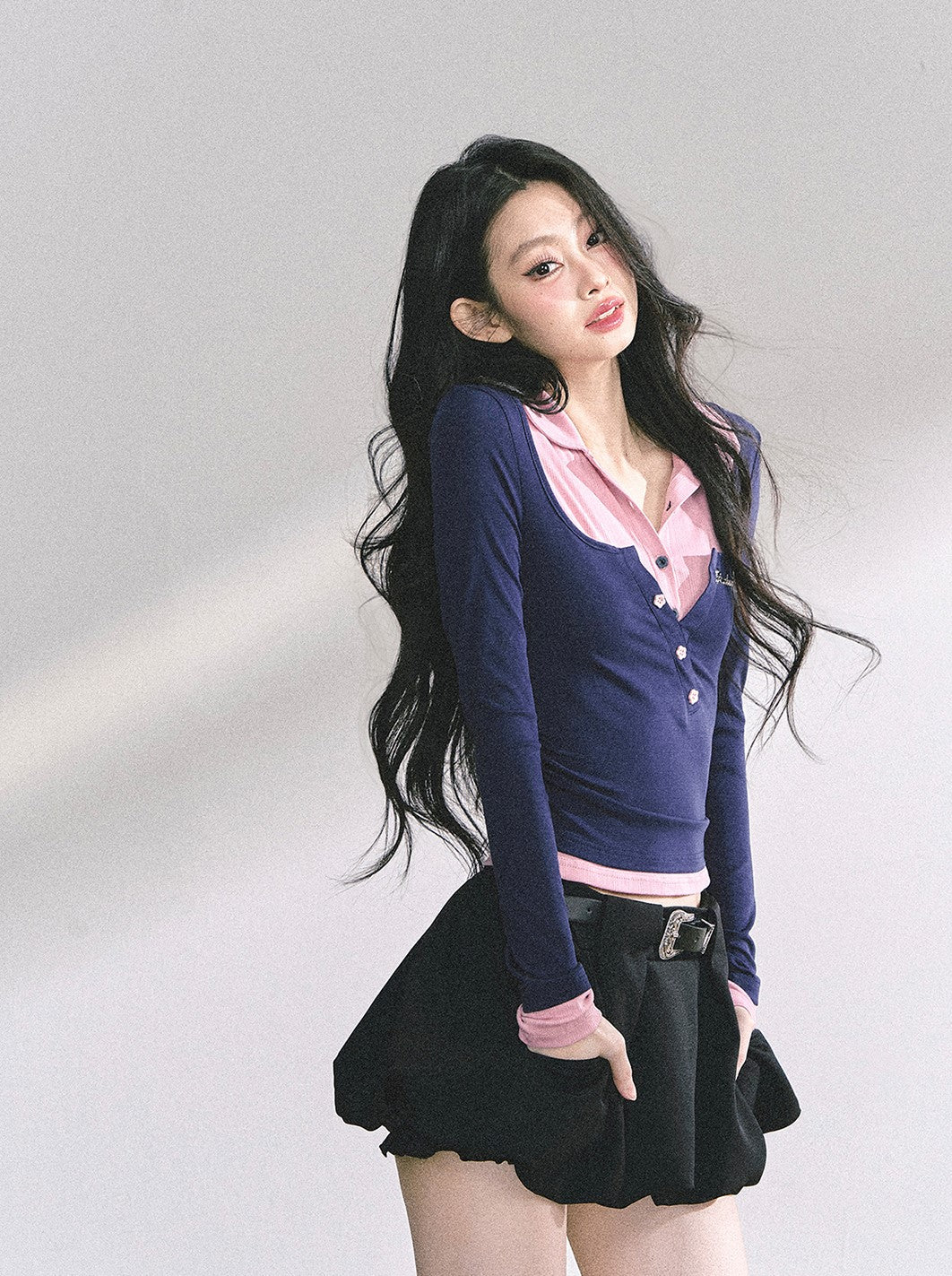 Fake Two-piece Long-sleeved T-shirt DIA0547