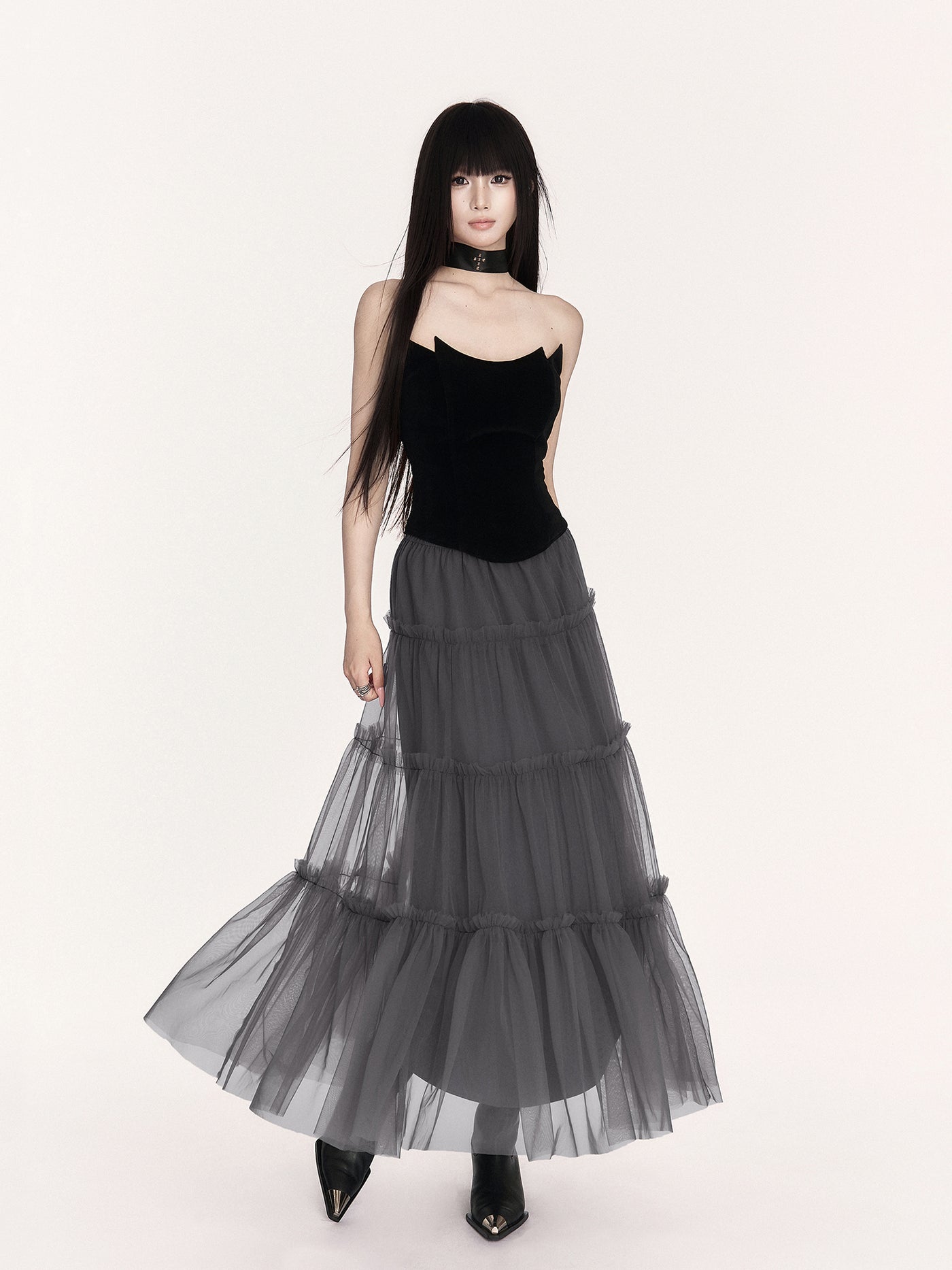 Romantic Irregular Mesh Cake Skirt VOC0436