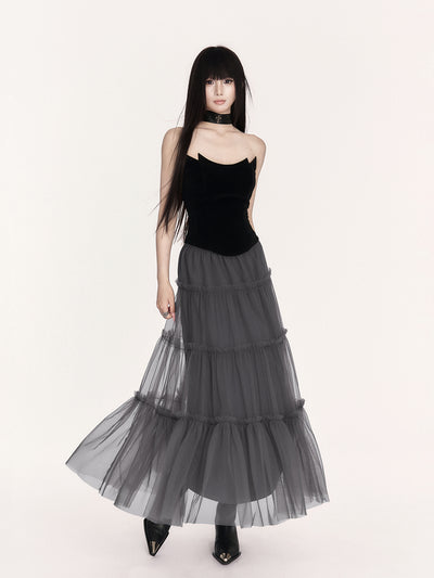 Romantic Irregular Mesh Cake Skirt VOC0436