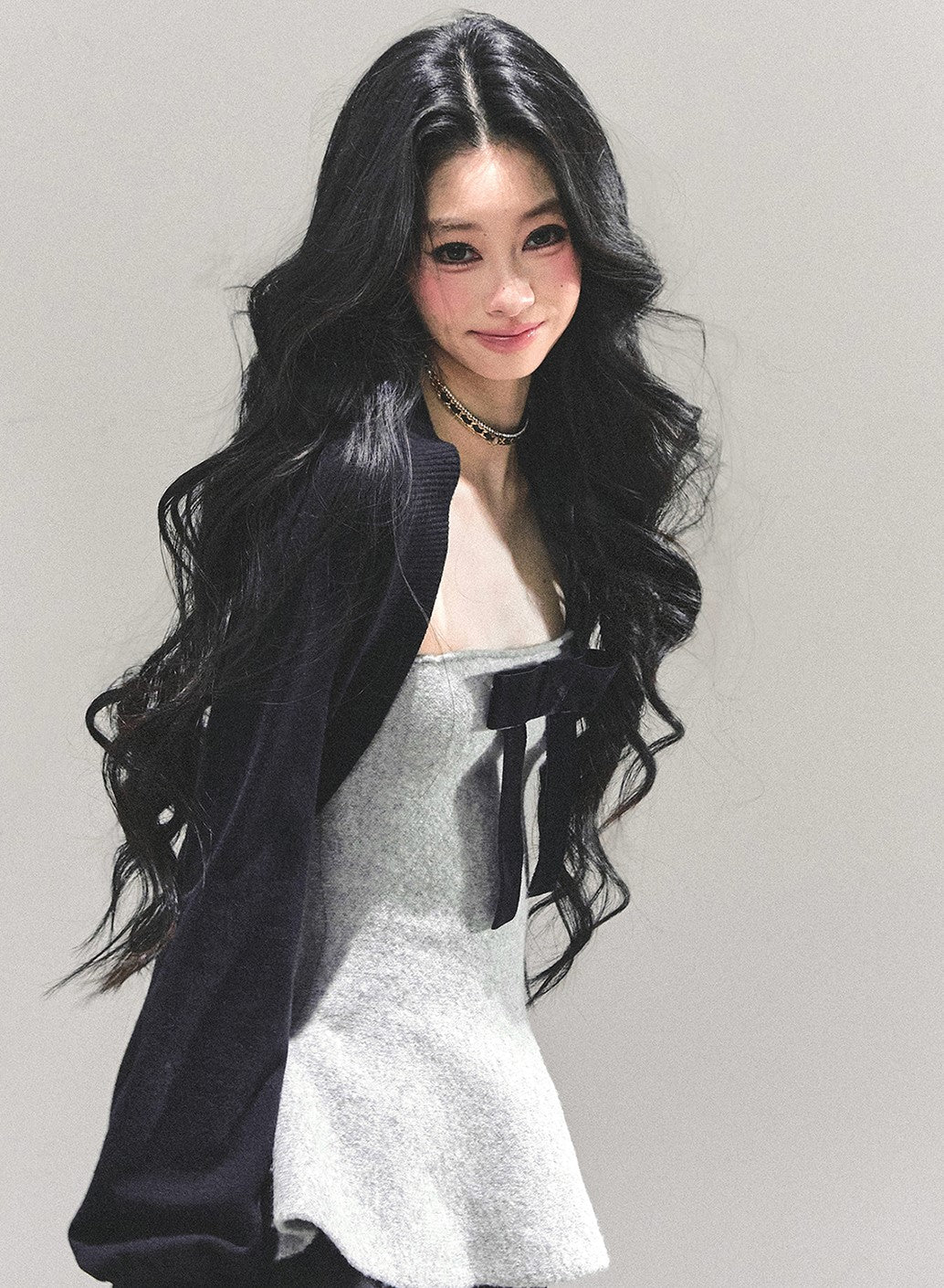 Short Cardigan/Waist Slim Bow Vest DIA0732