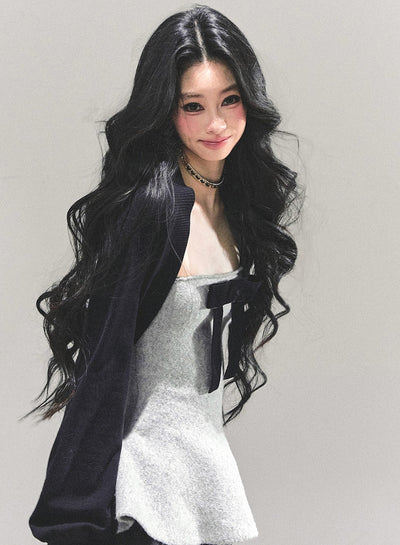 Short Cardigan/Waist Slim Bow Vest DIA0732