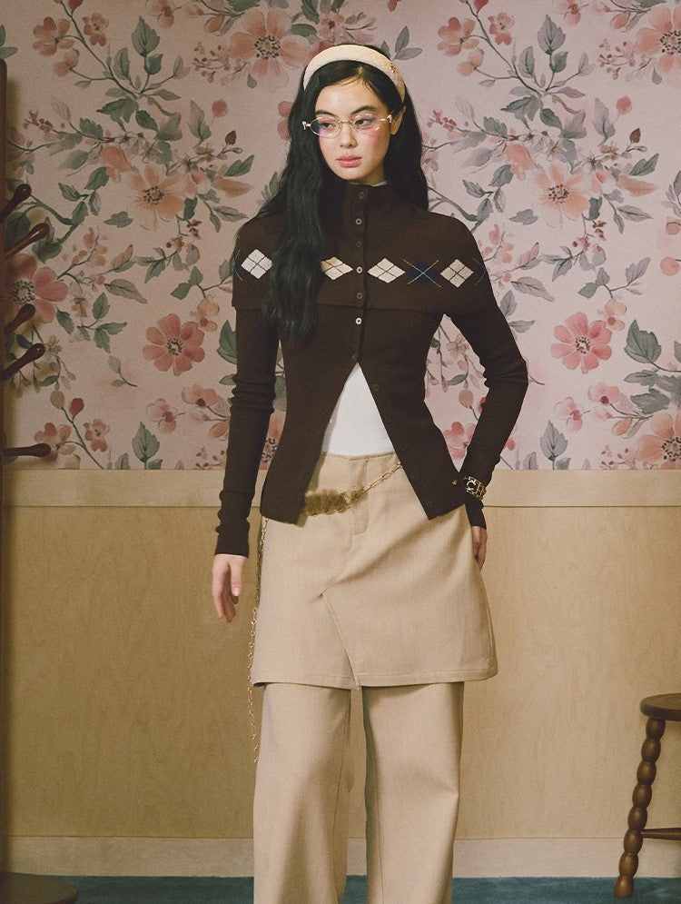 Faux Two-Piece Layered Wide-Leg Pants LAL0231