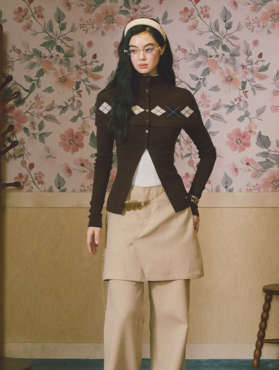 Faux Two-Piece Layered Wide-Leg Pants LAL0231