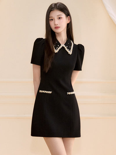 Starry Black A-line Dress OSH0133