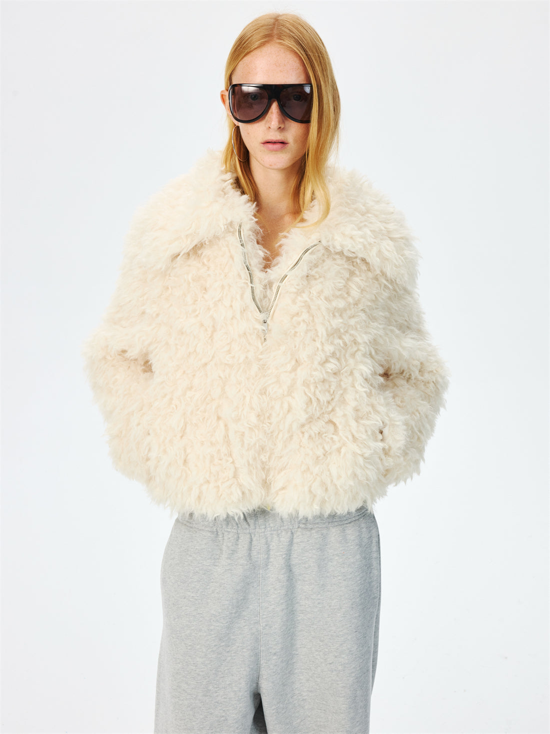 Large Lapel Eco-friendly Fur Short Coat CUR0266