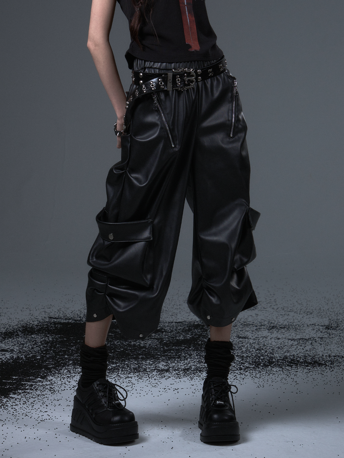 Punk Lantern Leather Pants FRU0100