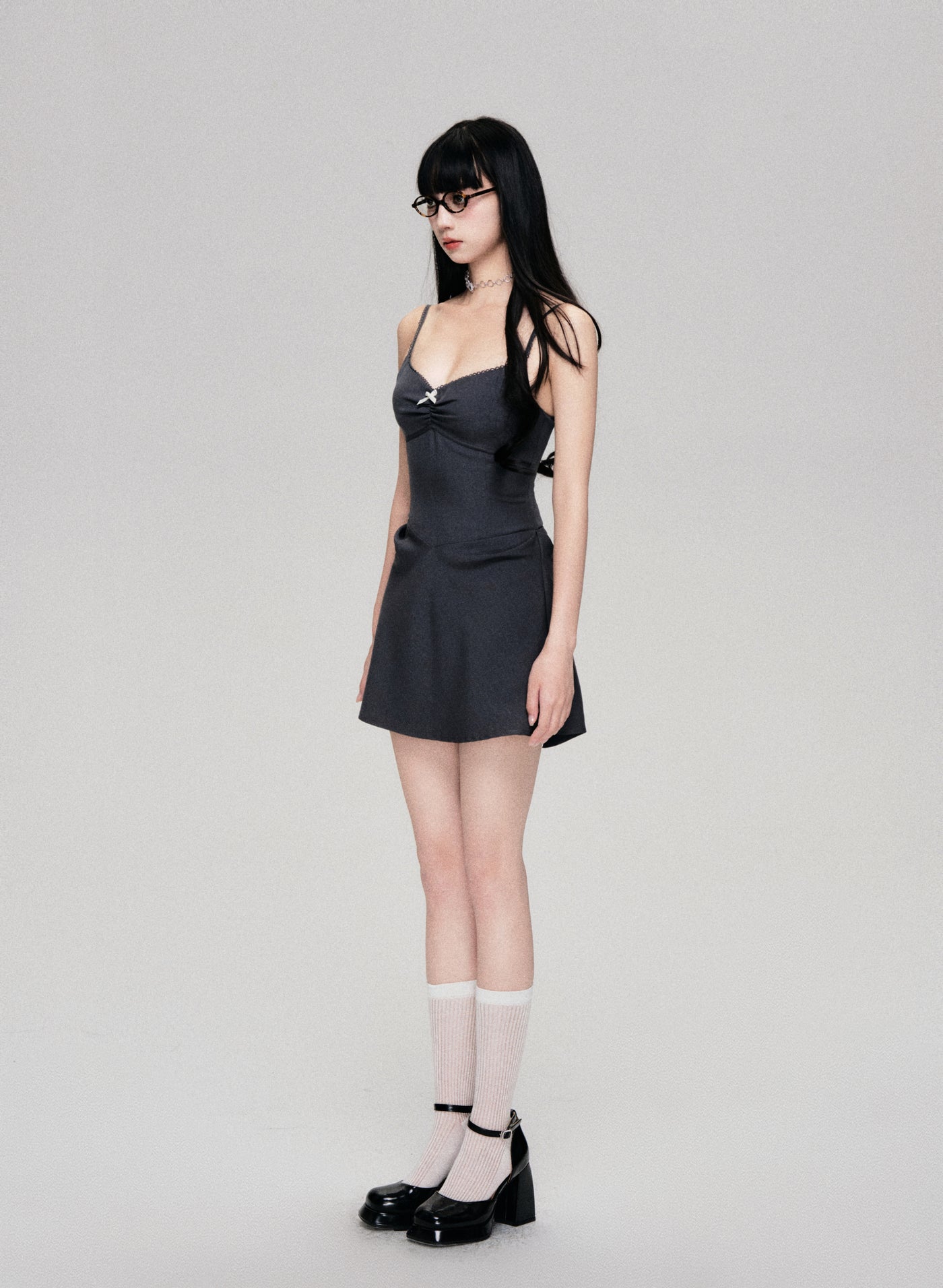 Petite Holiday Short Suspender Dress LUL0072