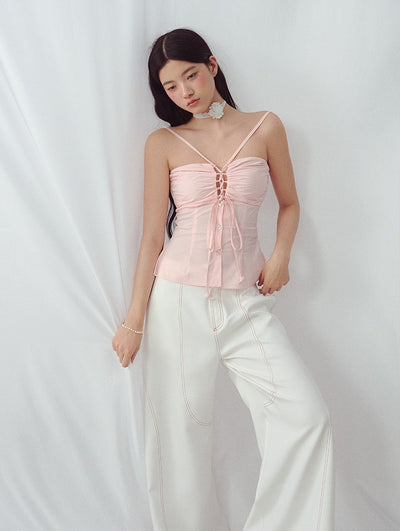 Cross Strap Hollow Striped Camisole LAL0220