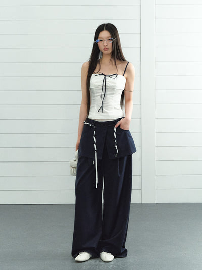 Wide-leg Fake two-piece Skirt Pants LAL0205