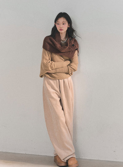 Loose Wide-Leg Belt Pants DIA0716