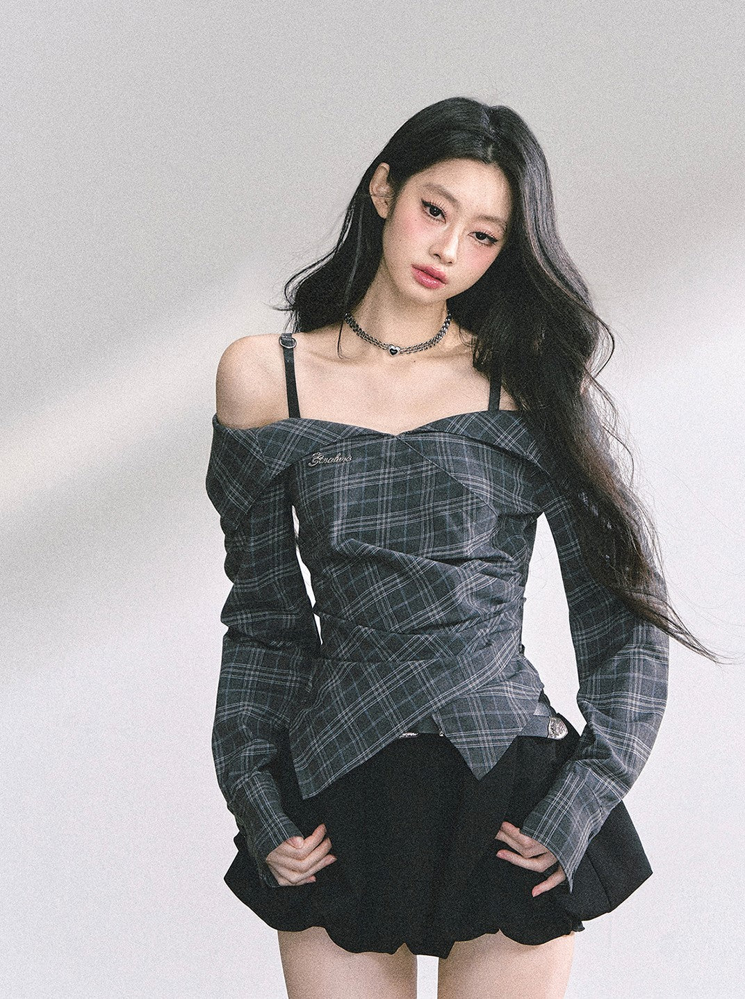 One-shoulder Waist Slim Shirt DIA0535