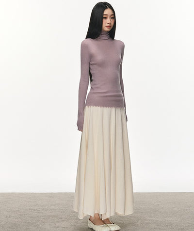 Soft Wool Pleated Midi Skirt ANA0113