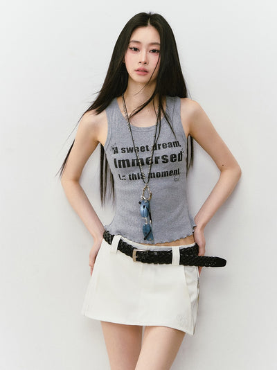 Double-side Zipper A-line Short Skirt VIA0319
