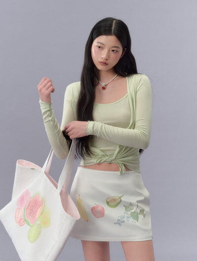 Fruit Print Short Skirt LAL0214
