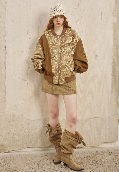 Paisley Print Flight Jacket DID0224