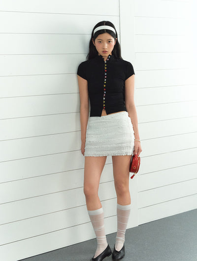 Jacquard Ruffled Bubble Skirt LAL0210