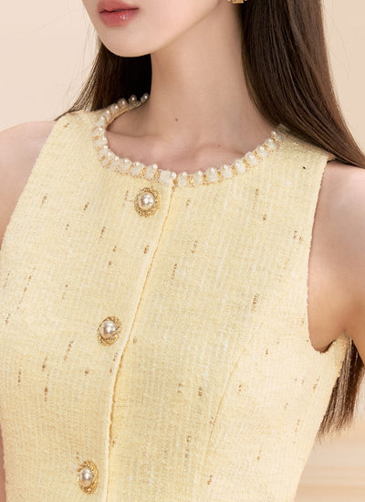 Beaded Sleeveless Vest/Shorts OSH0117