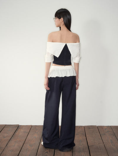 One-shoulder Top/Ruffled Scimitar Pants SOO0007