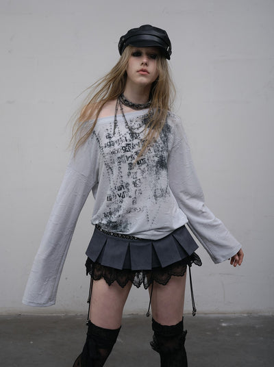 Punk One-shoulder Long-sleeved T-shirt NOR0169
