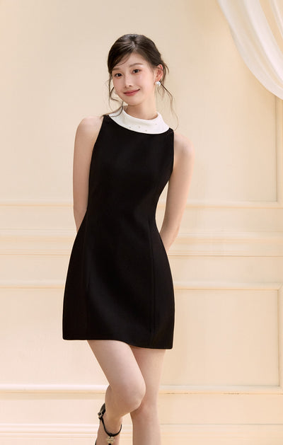 Black Waist Sleeveless Dress OSH0147