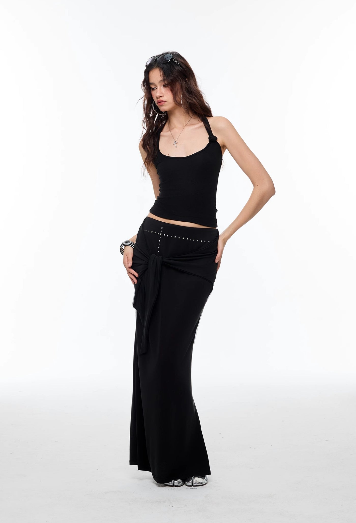 Cross Irregular Long Skirt 4MU0131