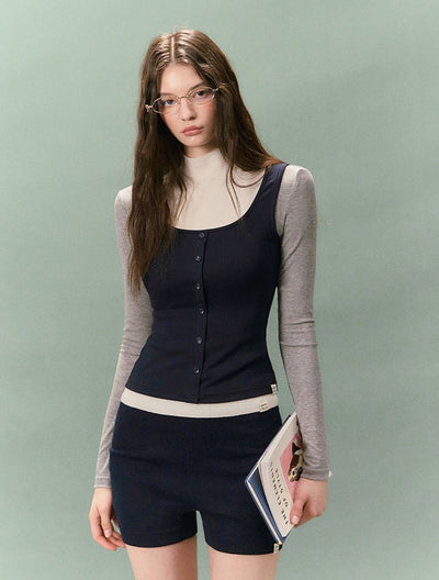 Casual Collared V-neck Sweater/Shorts LAL0234