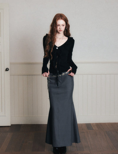 Back Slit Long Fishtail Skirt LUL0178