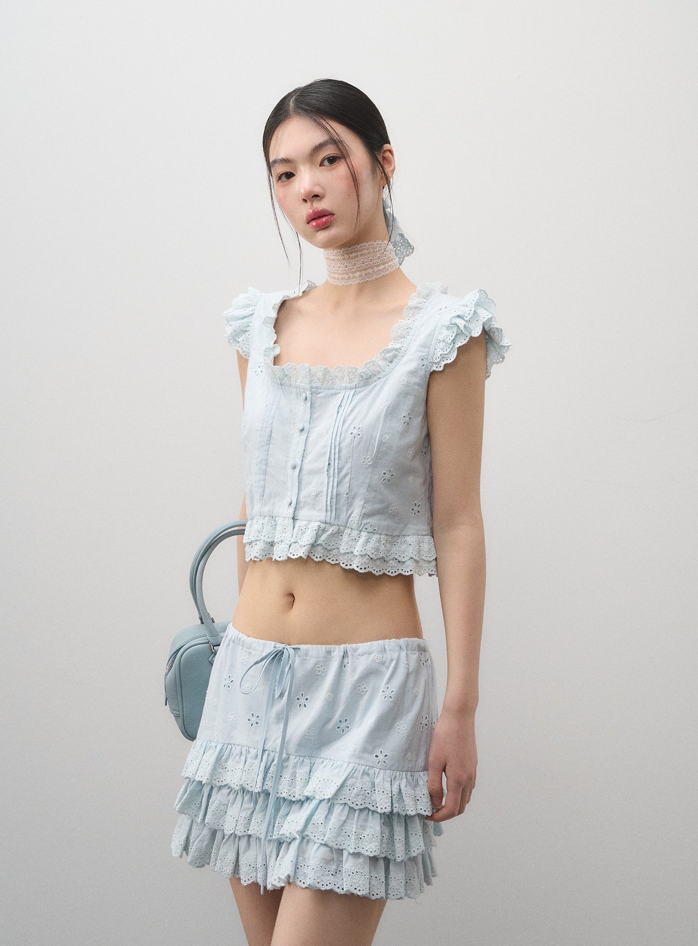 Flying Sleeves Top/Lace Cake Skirt LAL0171