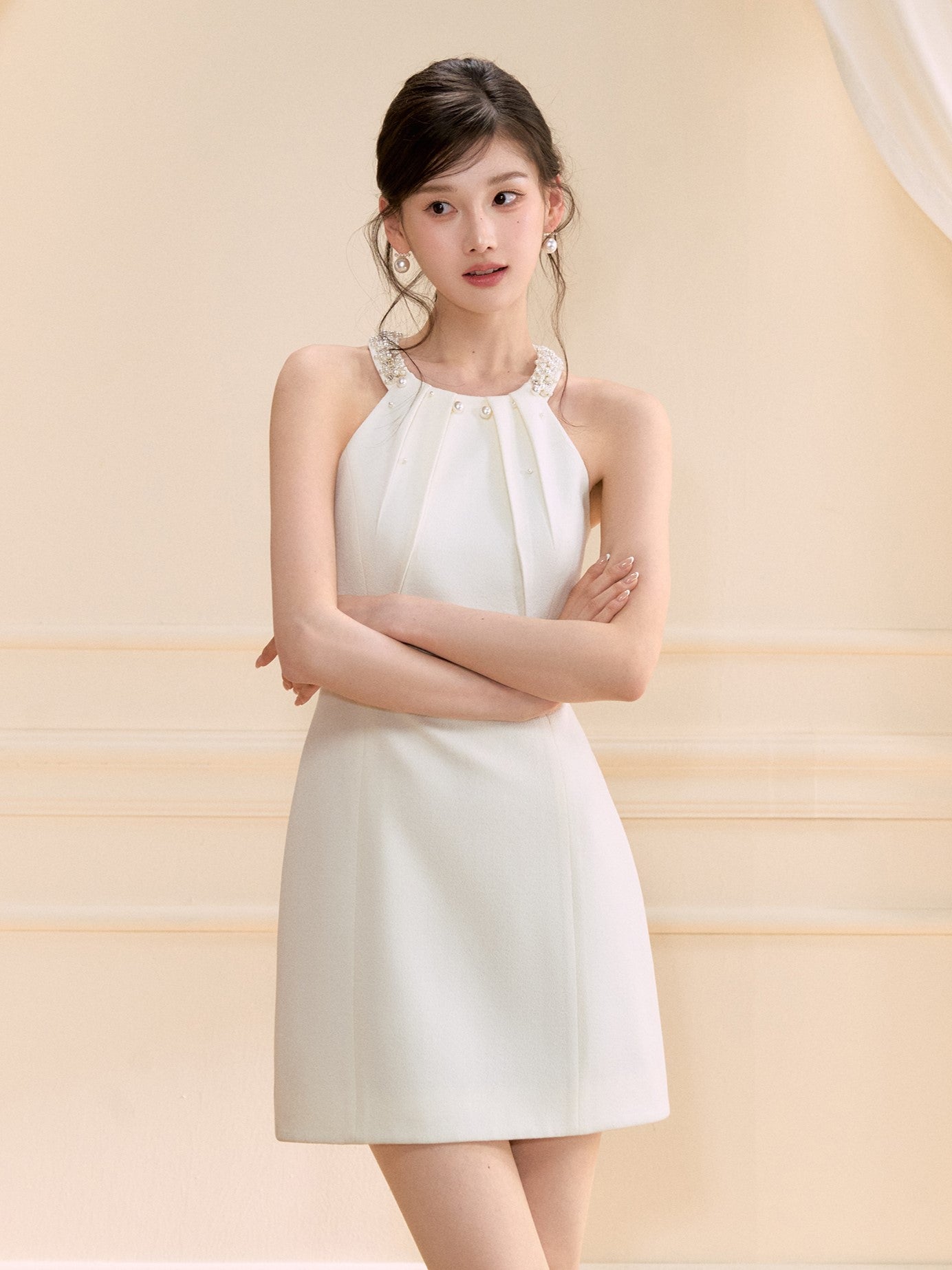 Halter Neck A-line Dress OSH0123