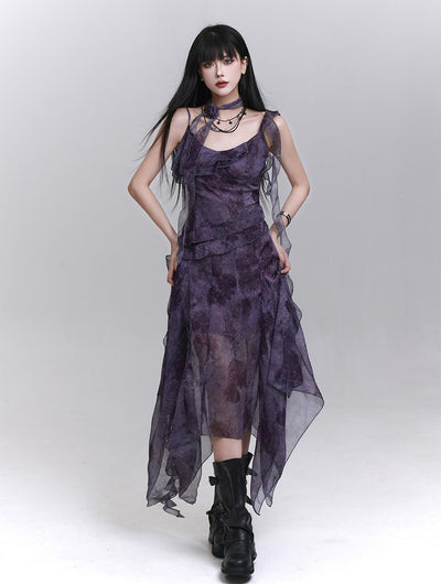 Purple Strap Suspender Dress LAD0220