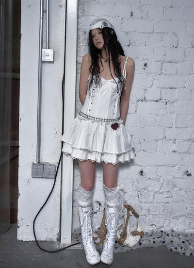 Punk Raw Edge Suspender Dress NOR0180