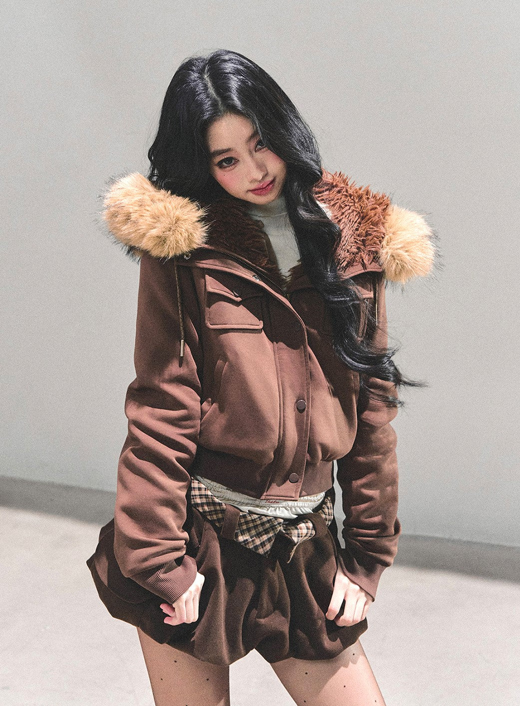 Hooded Lambswool Fleece Jacket DIA0677